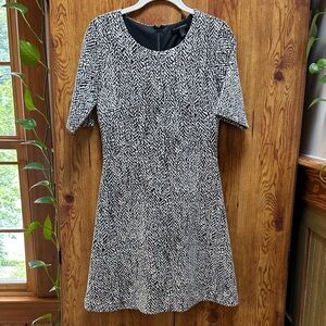 Banana Republic Black and White Textured Dress